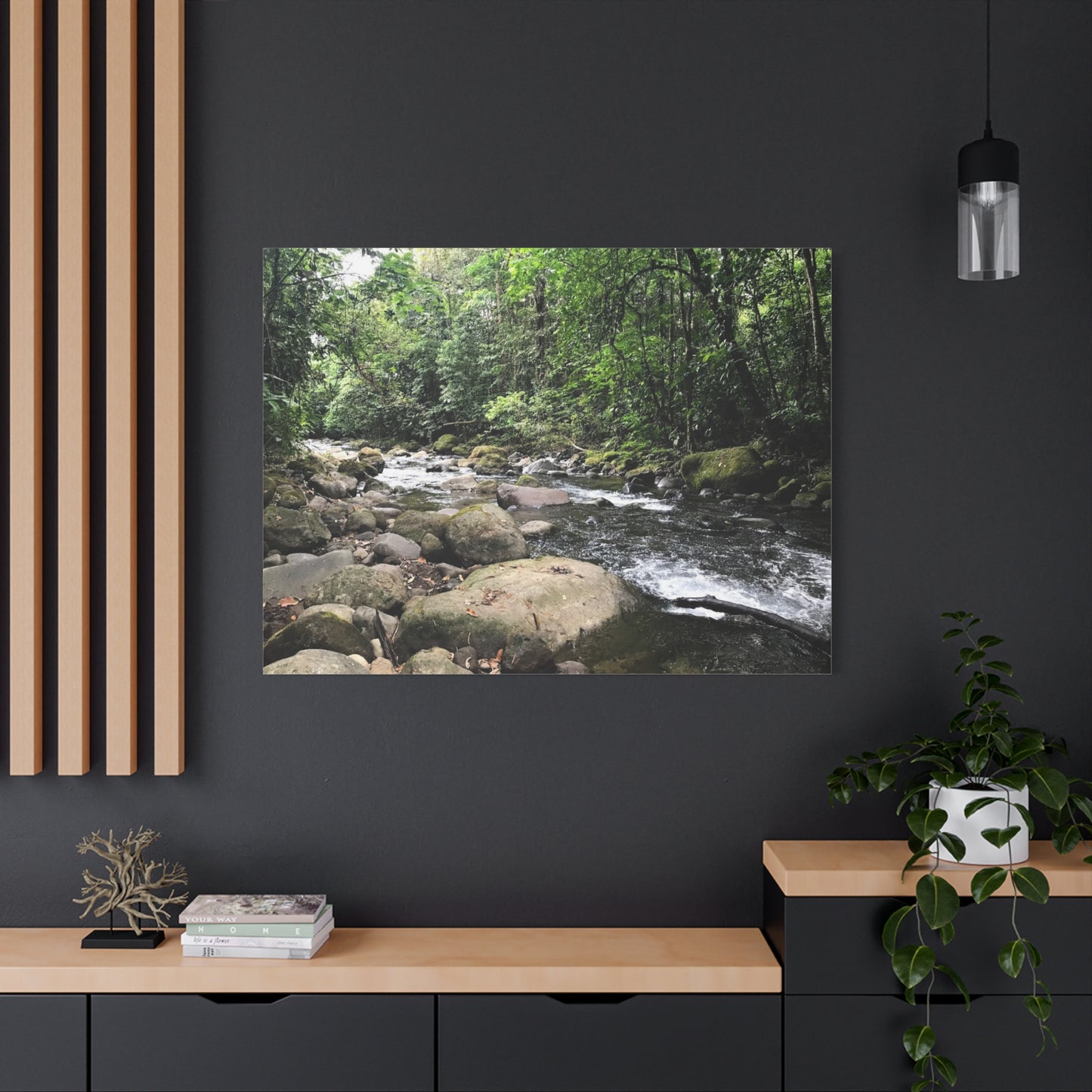 Serene Nature Canvas Wall Art – Tranquil River Landscape, 1.25" Stretched Print