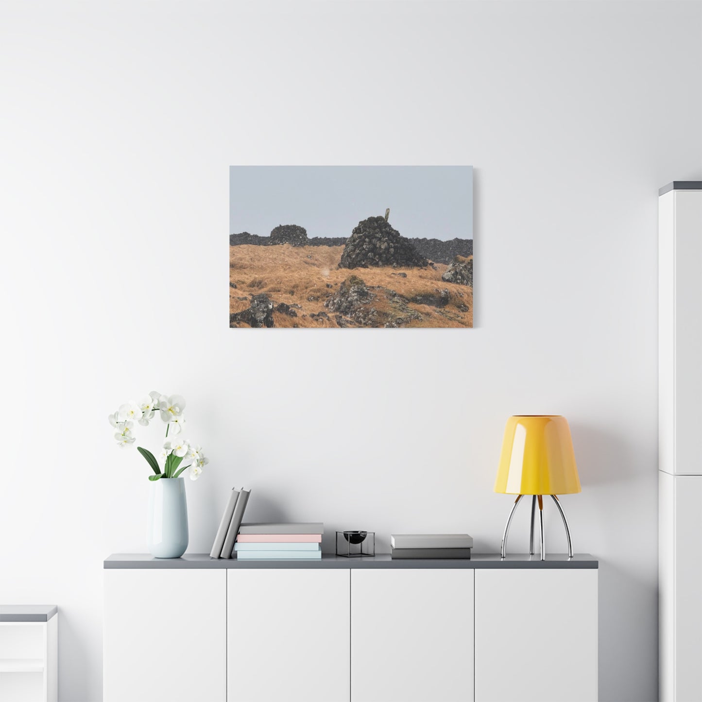 Nature-Inspired Stretched Canvas Art - Tranquil Rock Formation