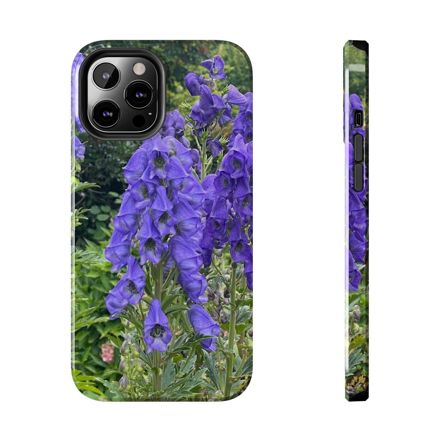 Elegant Floral Tough Phone Case - Purple Aconite Design