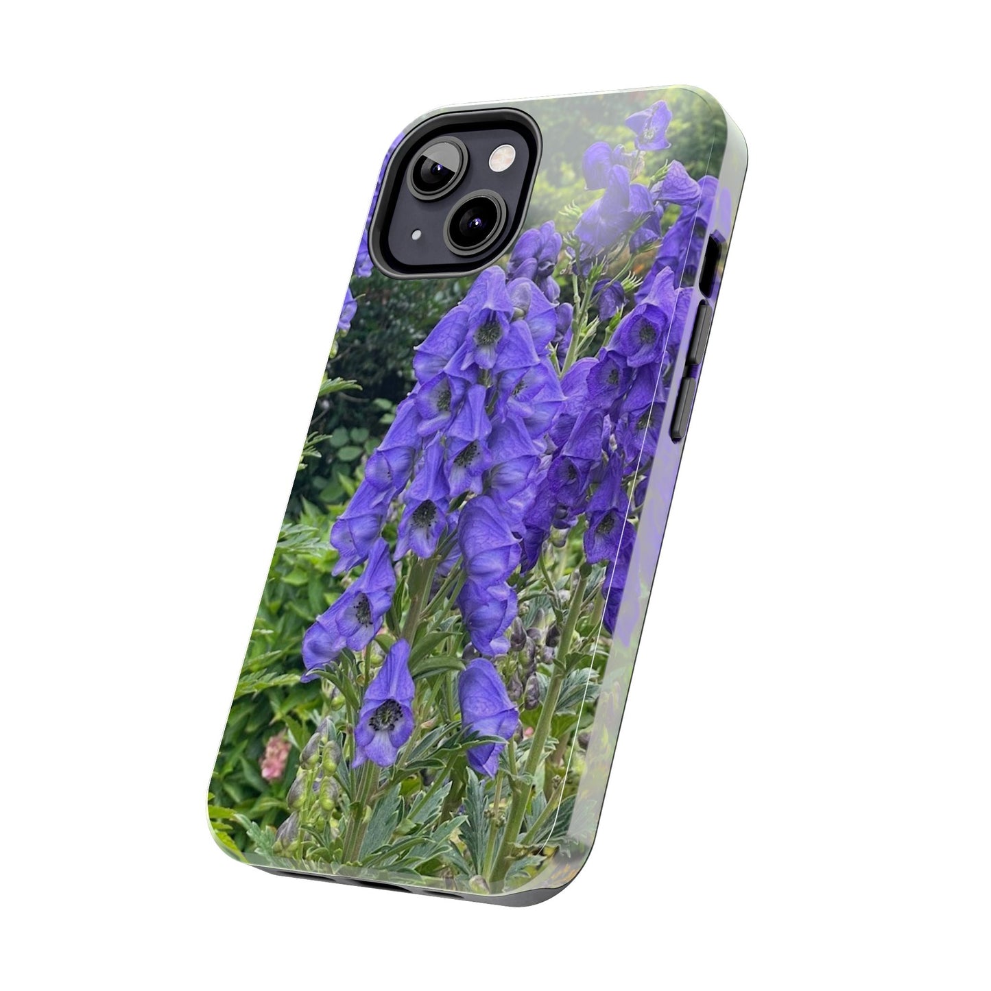 Elegant Floral Tough Phone Case - Purple Aconite Design