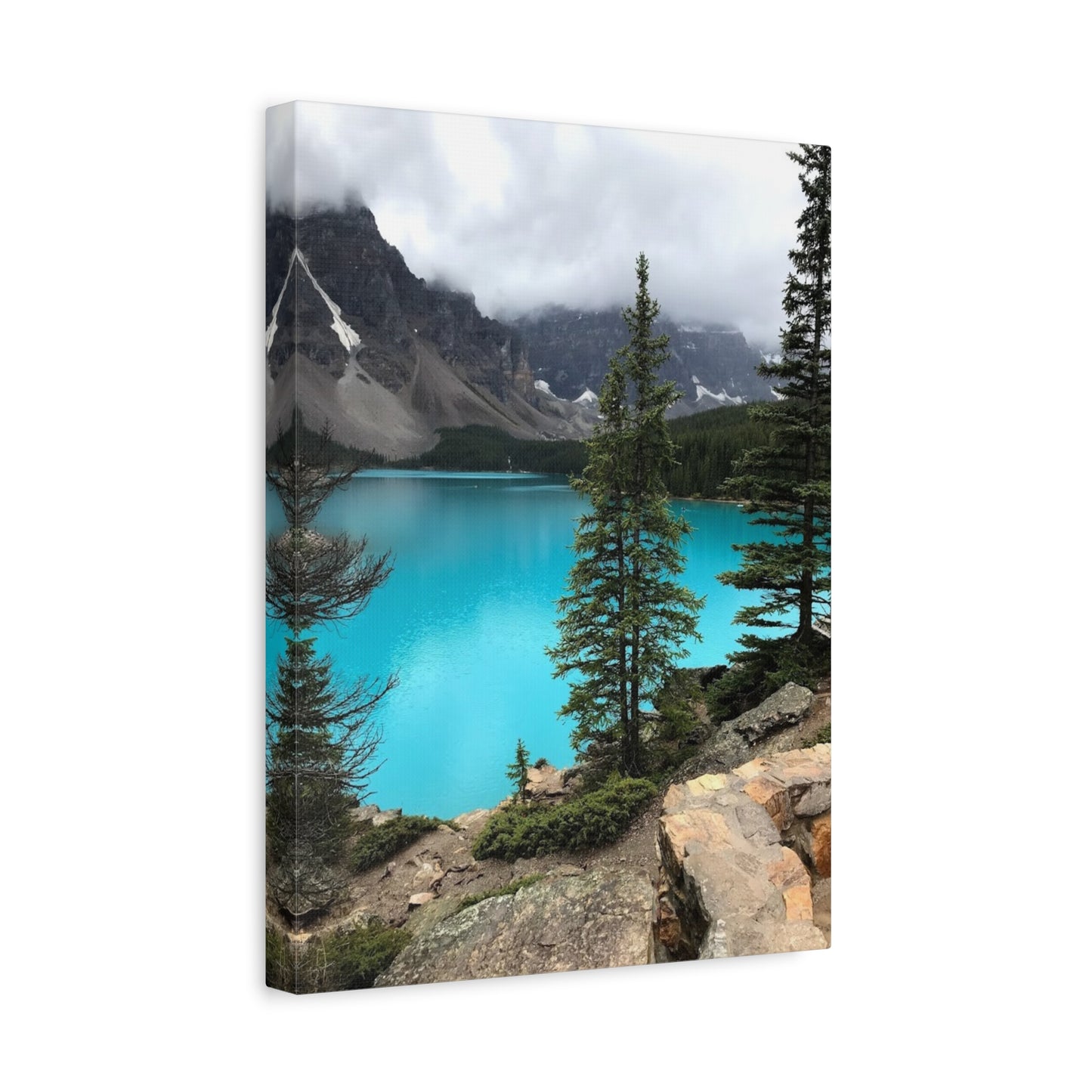 Nature Canvas Print - Tranquil Mountain Lake Art for Home Decor