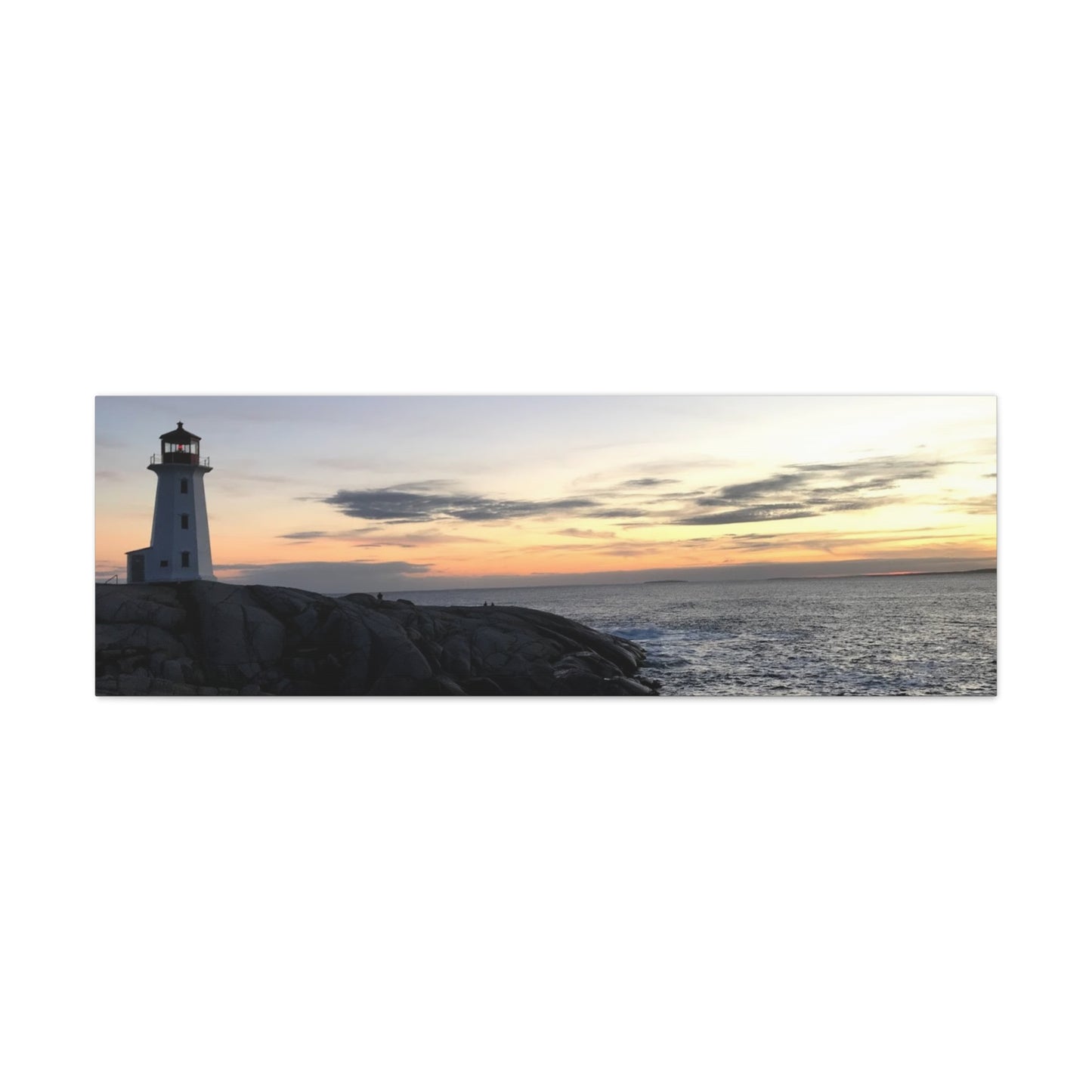 Sunset Lighthouse Canvas Print - Coastal Decor for Beach Lovers Peggys Cove