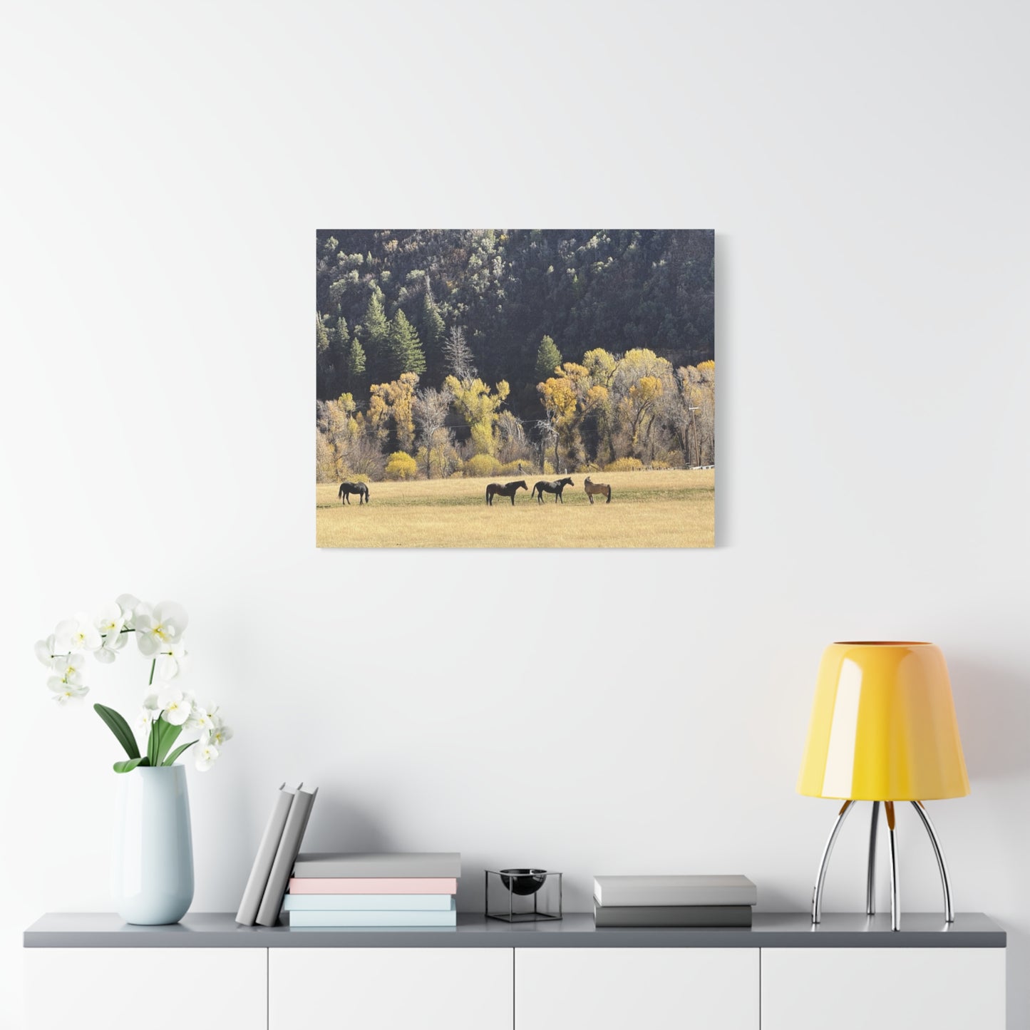 Scenic Horse Canvas Print - Rustic Wall Art for Nature Lovers