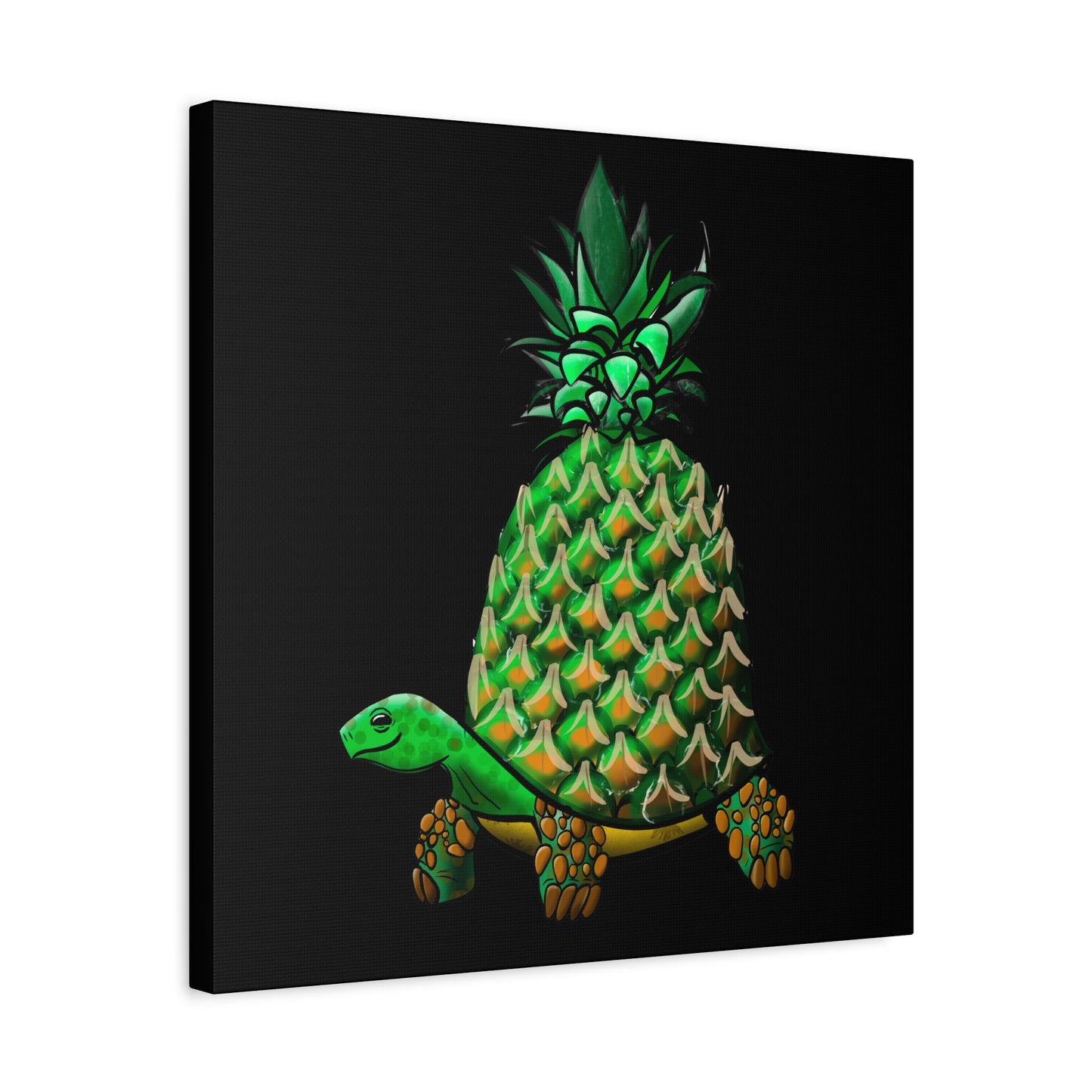 Tropical Turtle Canvas Art - Fun Pineapple Design for Home Décor
