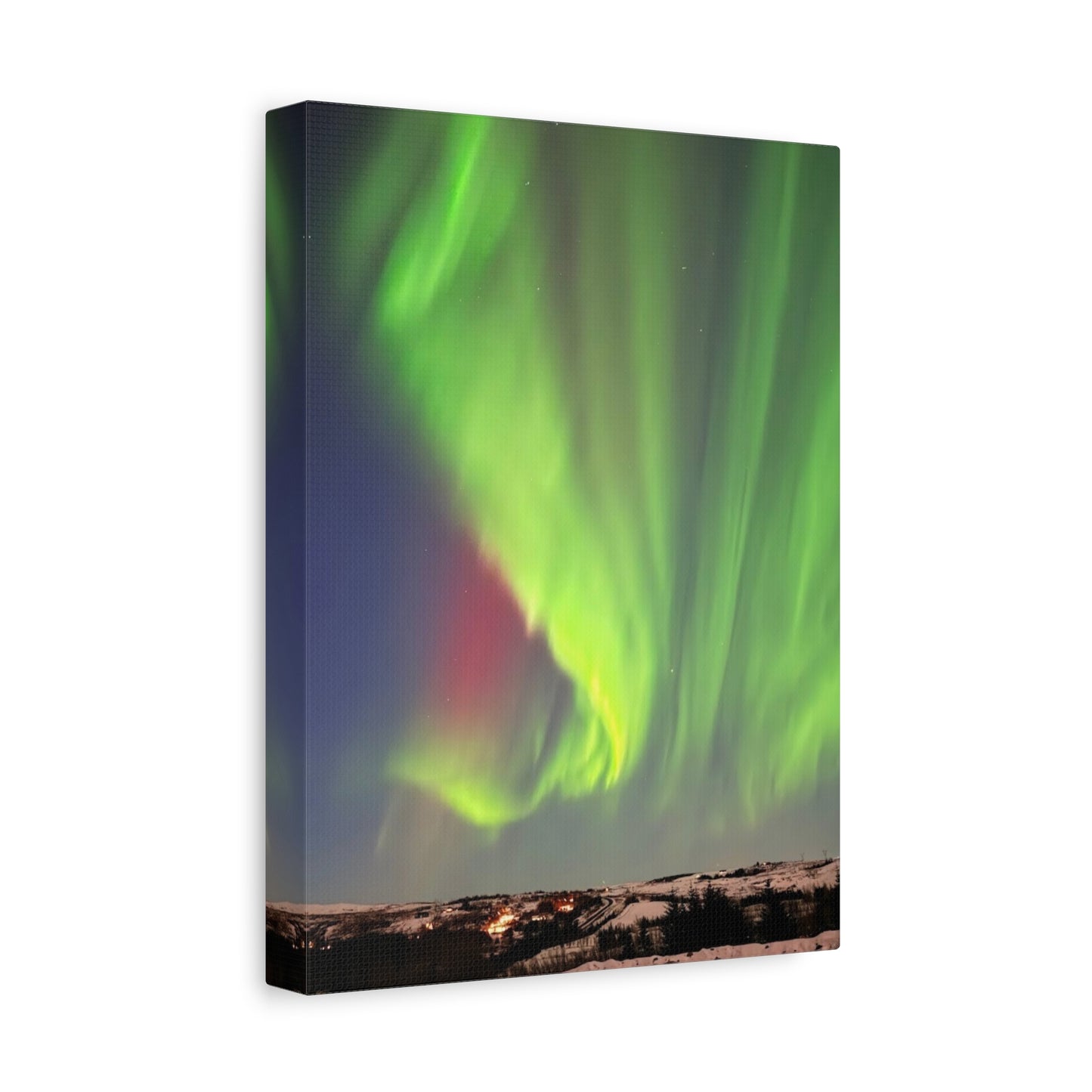 Aurora Borealis Canvas Art - Stunning Northern Lights Stretched Wall Decor Iceland