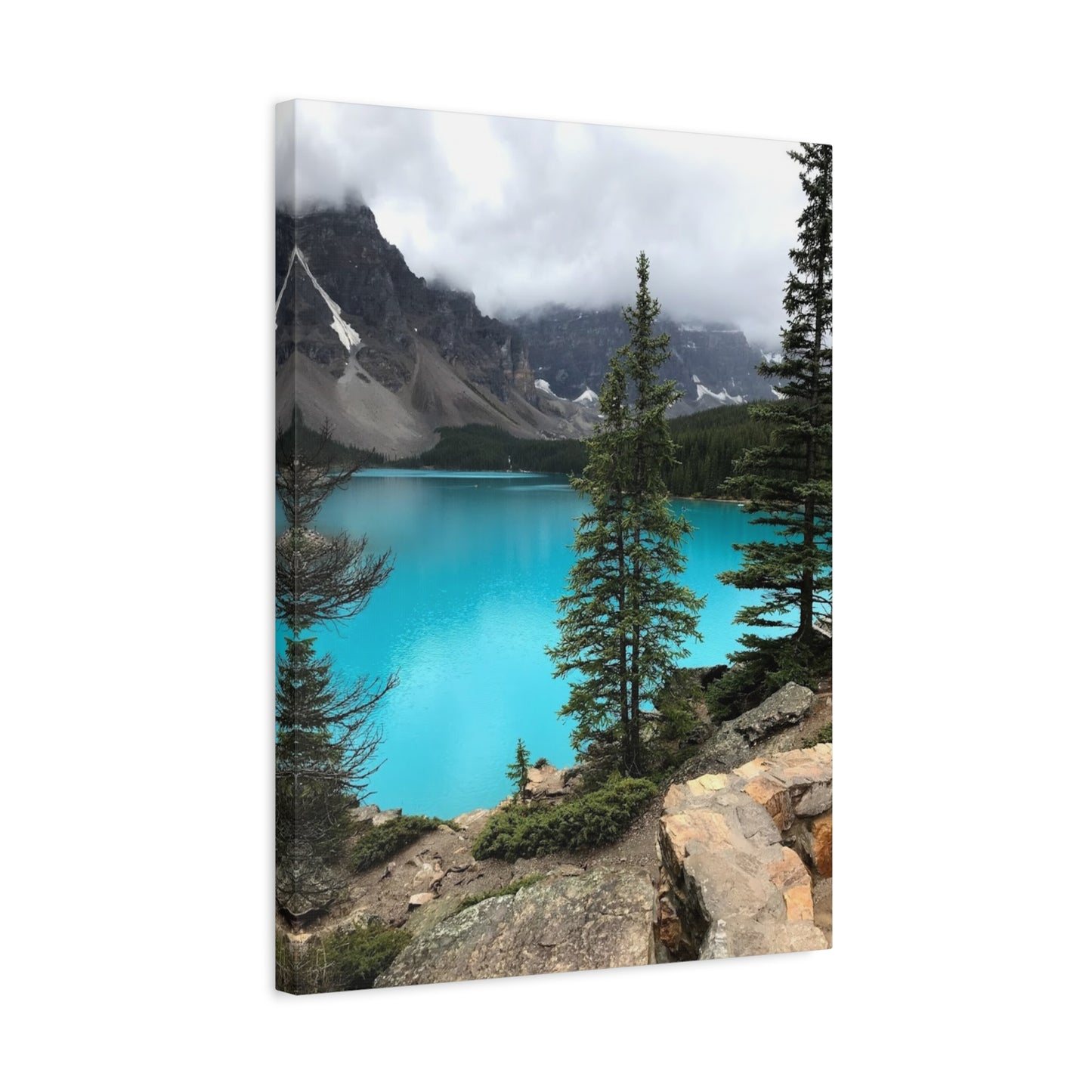Nature Canvas Print - Tranquil Mountain Lake Art for Home Decor