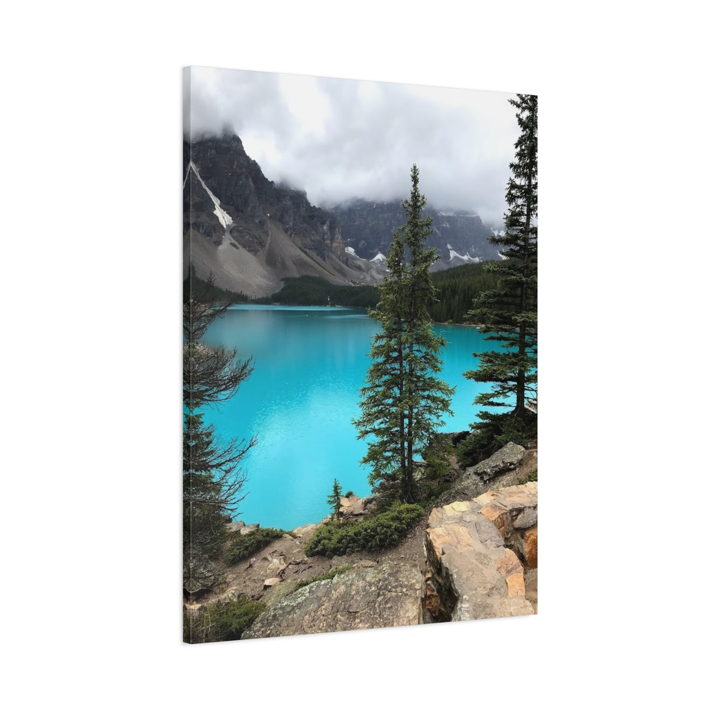 Nature Canvas Print - Tranquil Mountain Lake Art for Home Decor