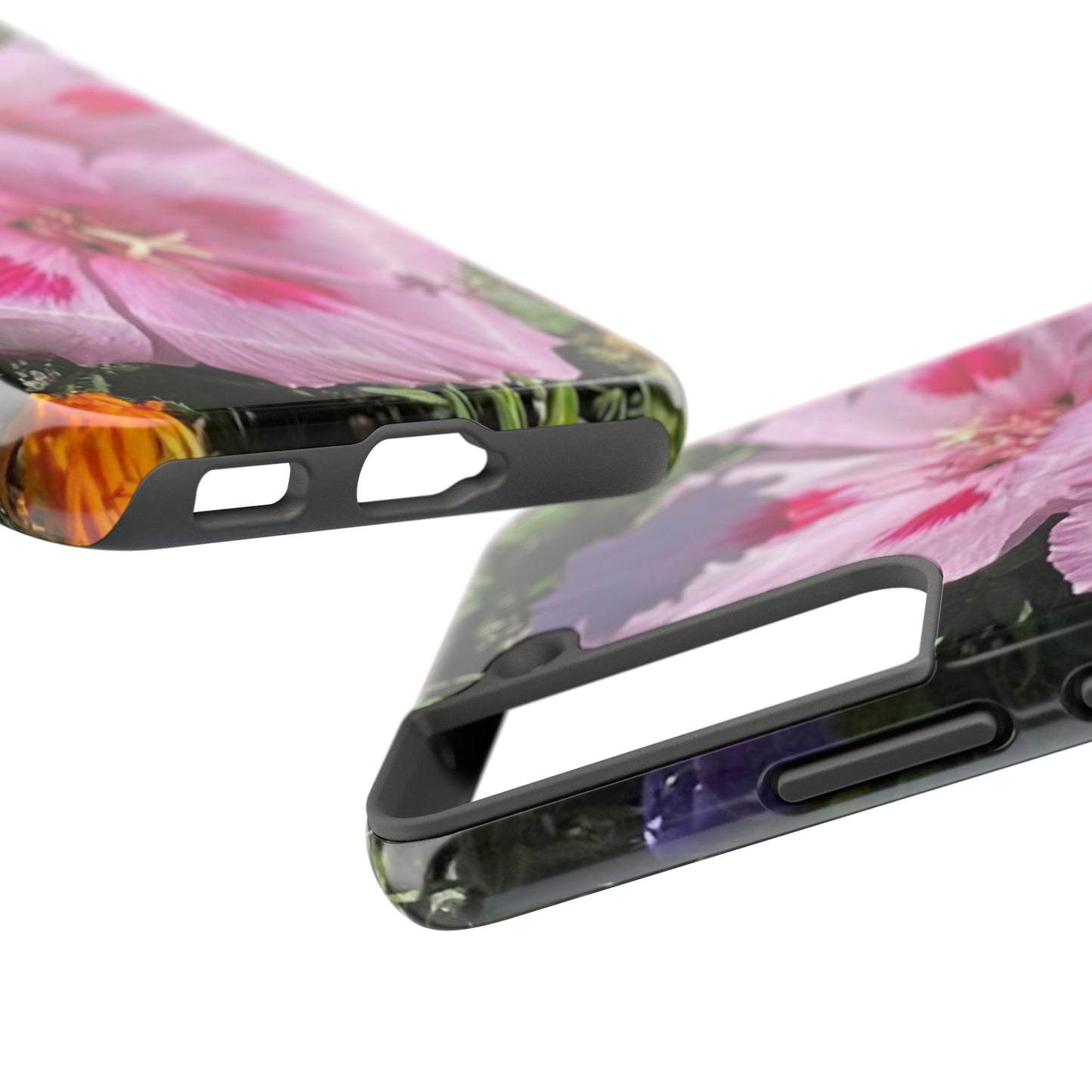Vibrant Floral Tough Phone Case - Durable Protection with Stunning Pink Flowers