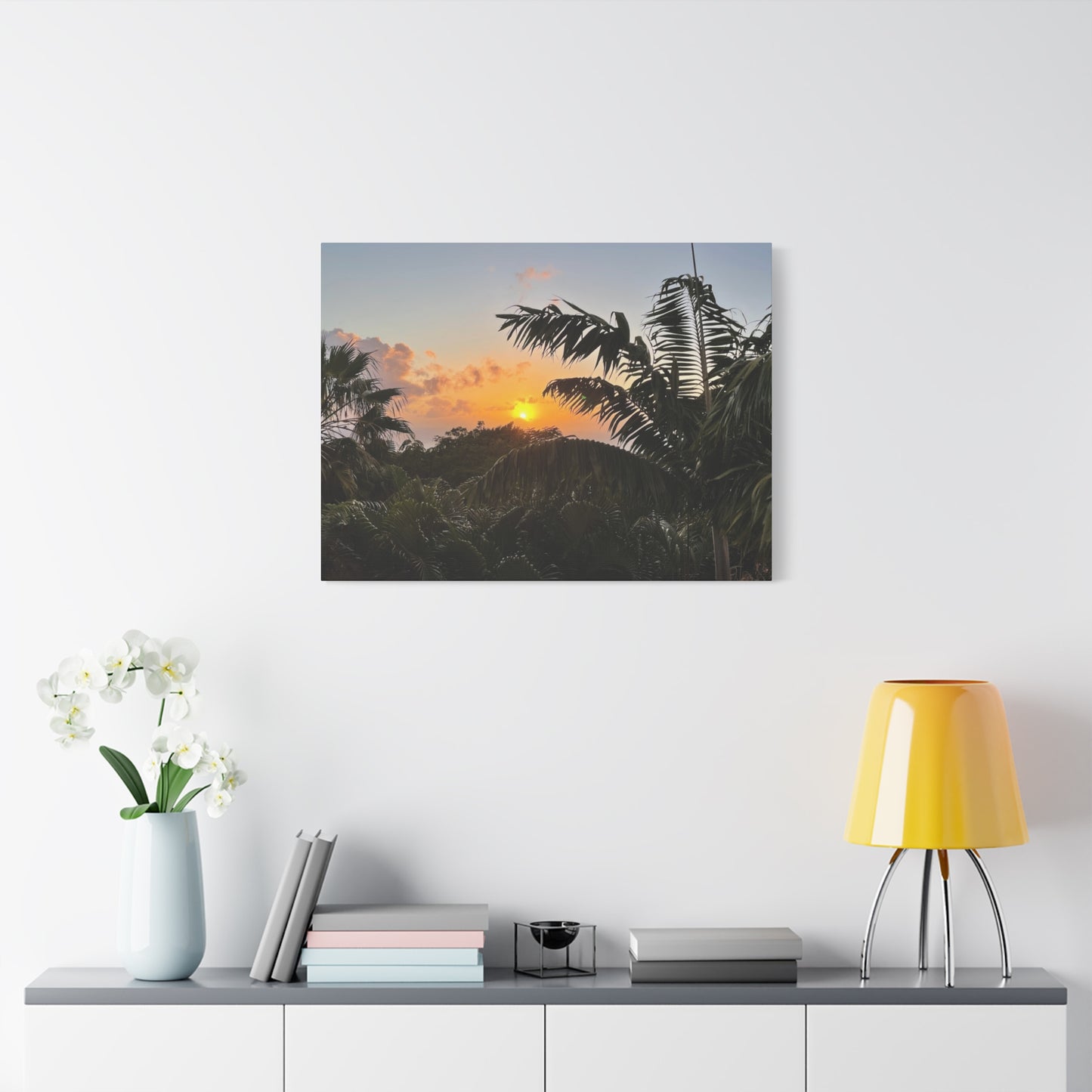 Tropical Sunset Matte Canvas - 12x16 Stretched Wall Art