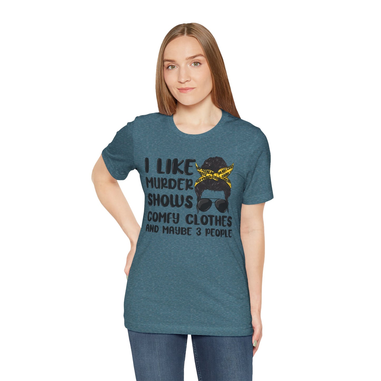 "I Like Murder Shows" Unisex Jersey Tee - Comfy Casual Shirt for True Crime Fans