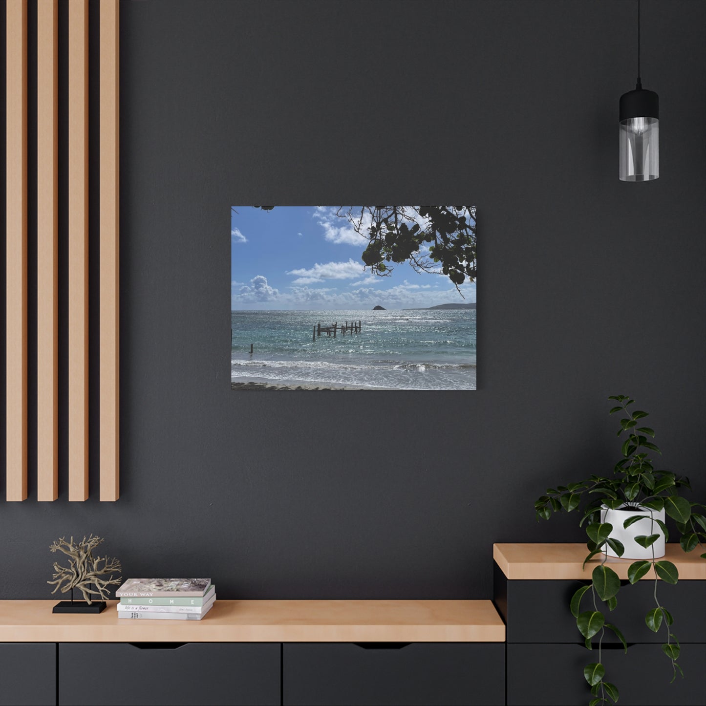 Coastal Serenity Canvas Art - 1.25" Stretched Wall Decor Nevis