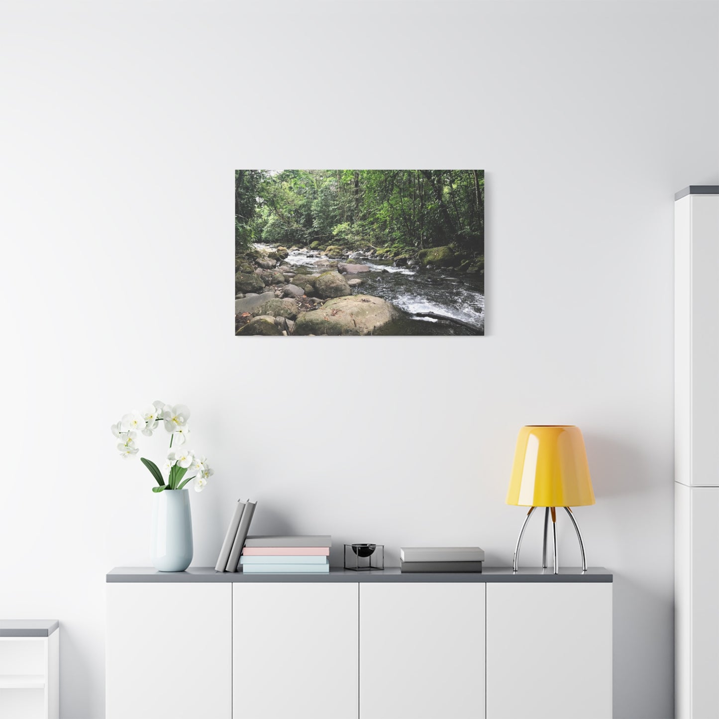 Serene Nature Canvas Wall Art – Tranquil River Landscape, 1.25" Stretched Print