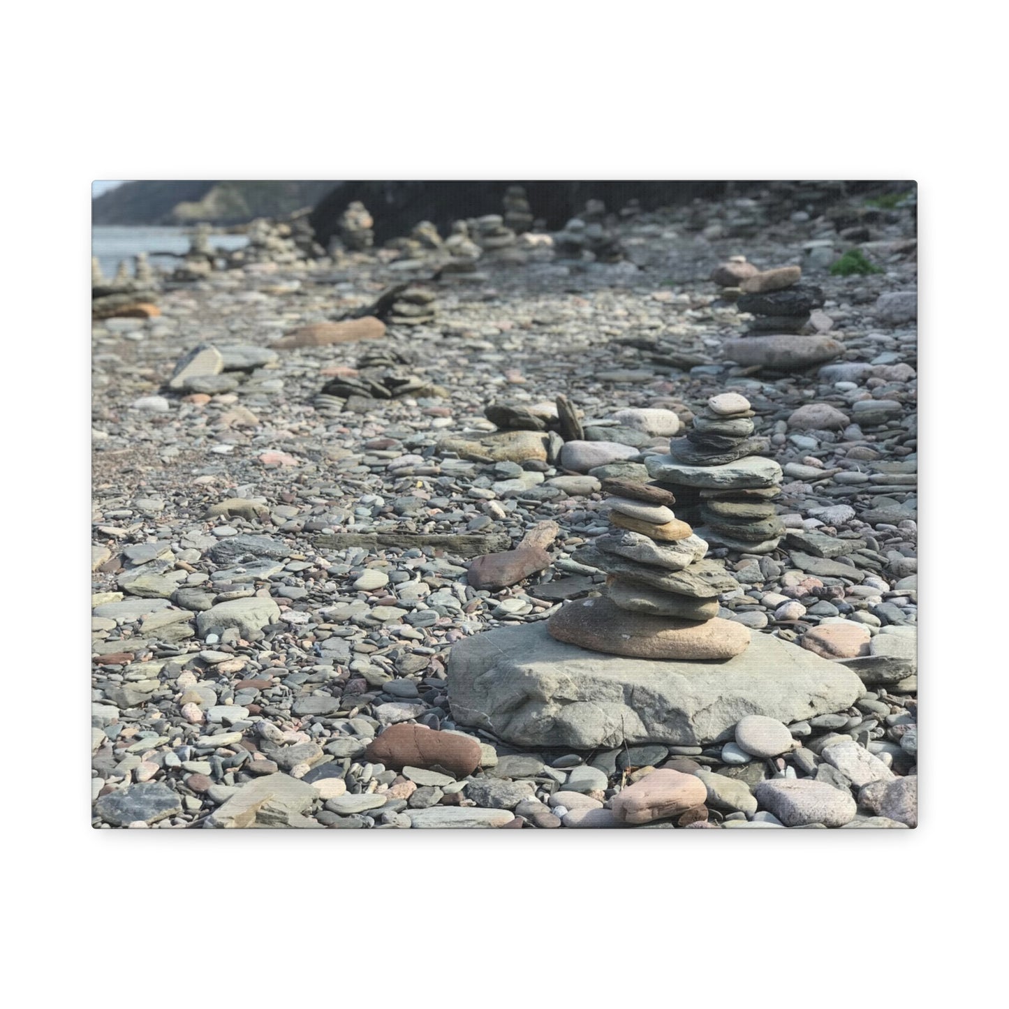 Serene Rock Balancing Canvas Art - 1.25" Matte Stretched Wall Décor