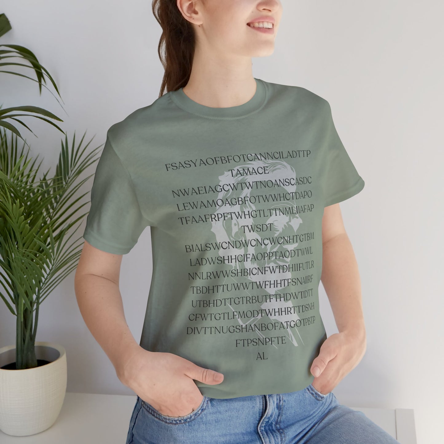 Lincoln's Gettysburg Address Unisex Jersey Short Sleeve Tee with Text Design