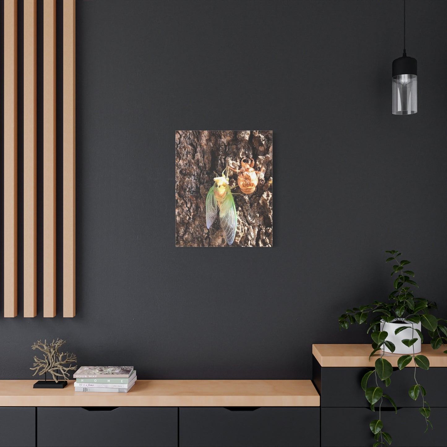 Nature-Inspired Wall Art: Cicada Lifecycle Canvas Print