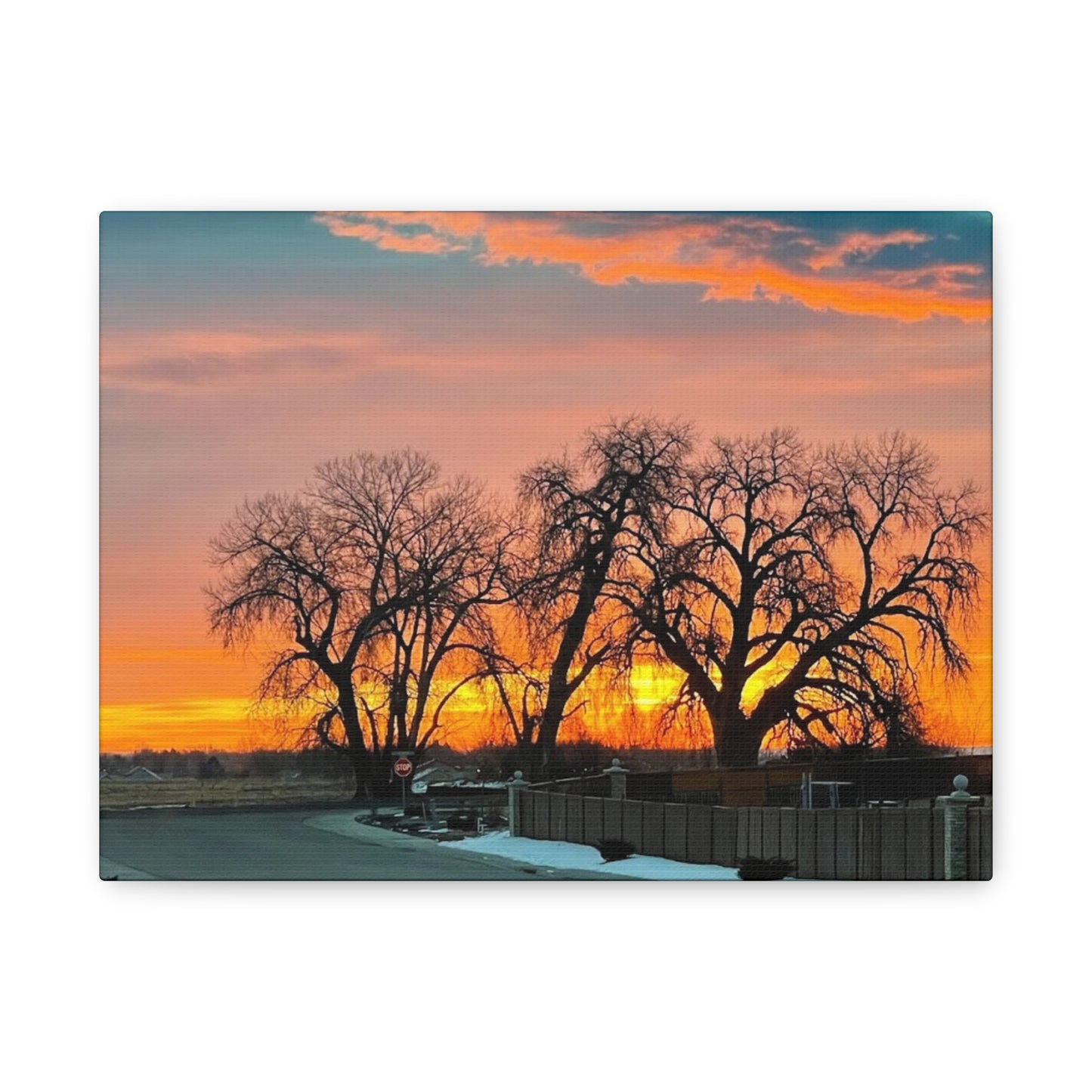 Serene Sunrise Matte Canvas Wall Art – 1.25" Stretched Landscape