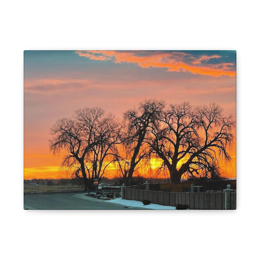 Serene Sunrise Matte Canvas Wall Art – 1.25" Stretched Landscape