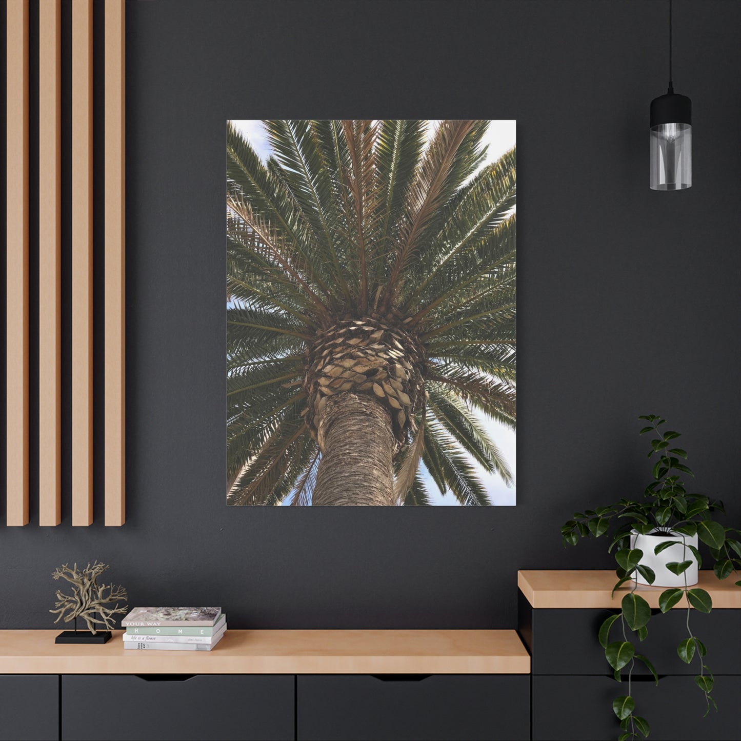 Tropical Palm Tree Canvas Art - Stretched Wall Decor for Home or Office