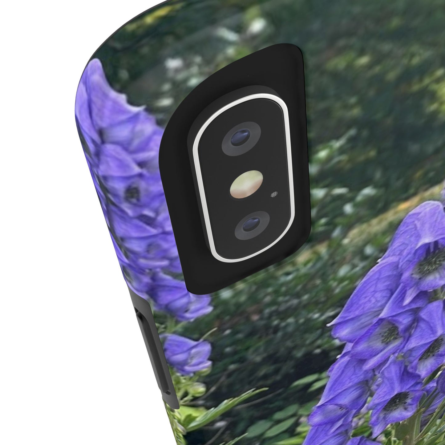 Elegant Floral Tough Phone Case - Purple Aconite Design