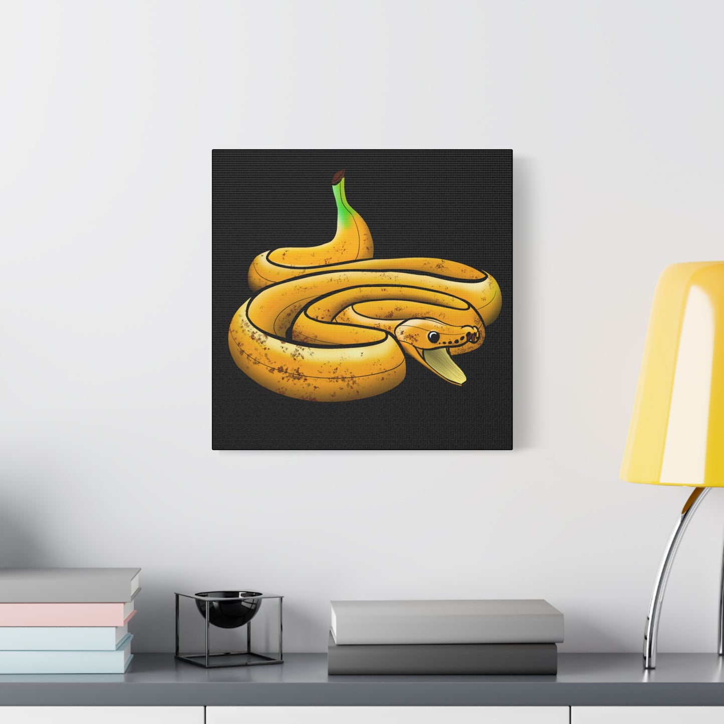 Funny Banana Snake Canvas Art - Quirky Home Decor for Animal Lovers