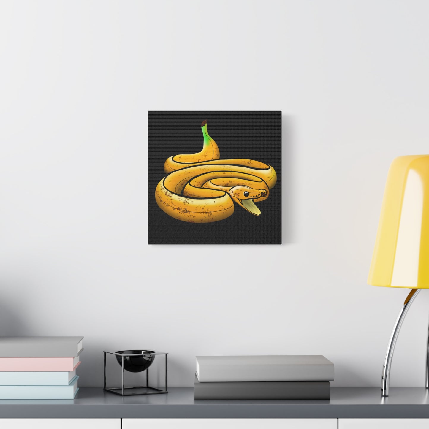 Funny Banana Snake Canvas Art - Quirky Home Decor for Animal Lovers