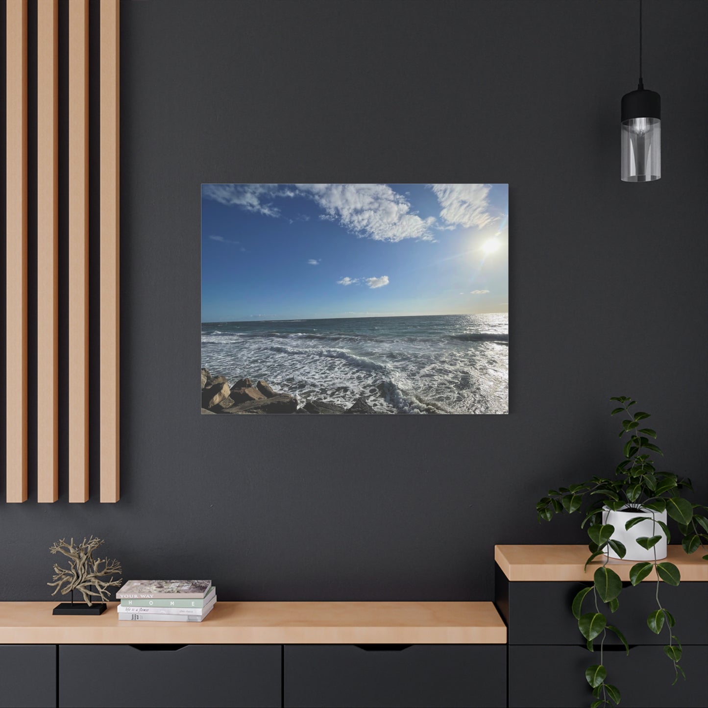 Ocean Waves Stretched Canvas Art - Serene Coastal Home Decor