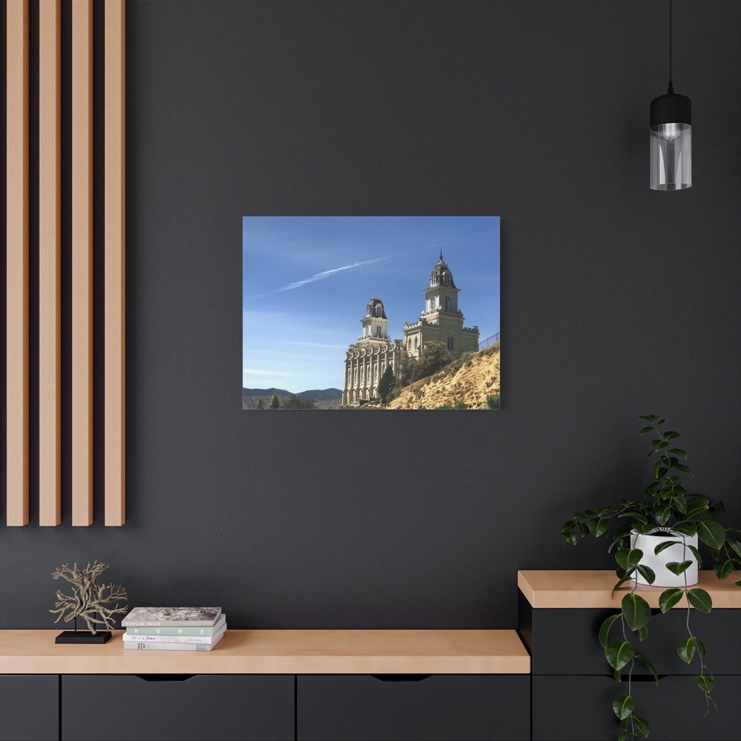 Stretched Matte Canvas Print of Historic Architecture Manti Temple LDS