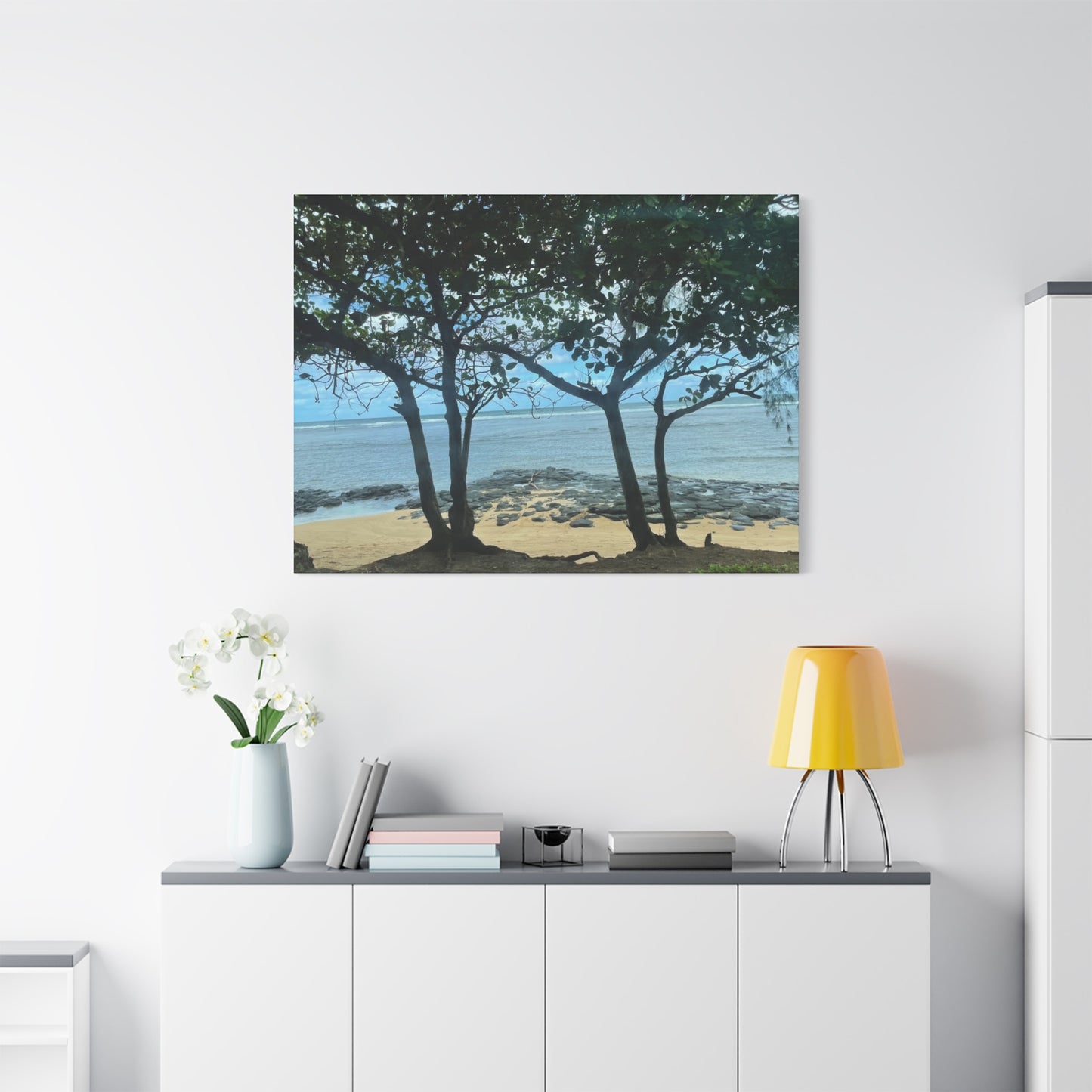 Serene Beach Landscape Canvas Print - Tranquil Coastal Wall Art
