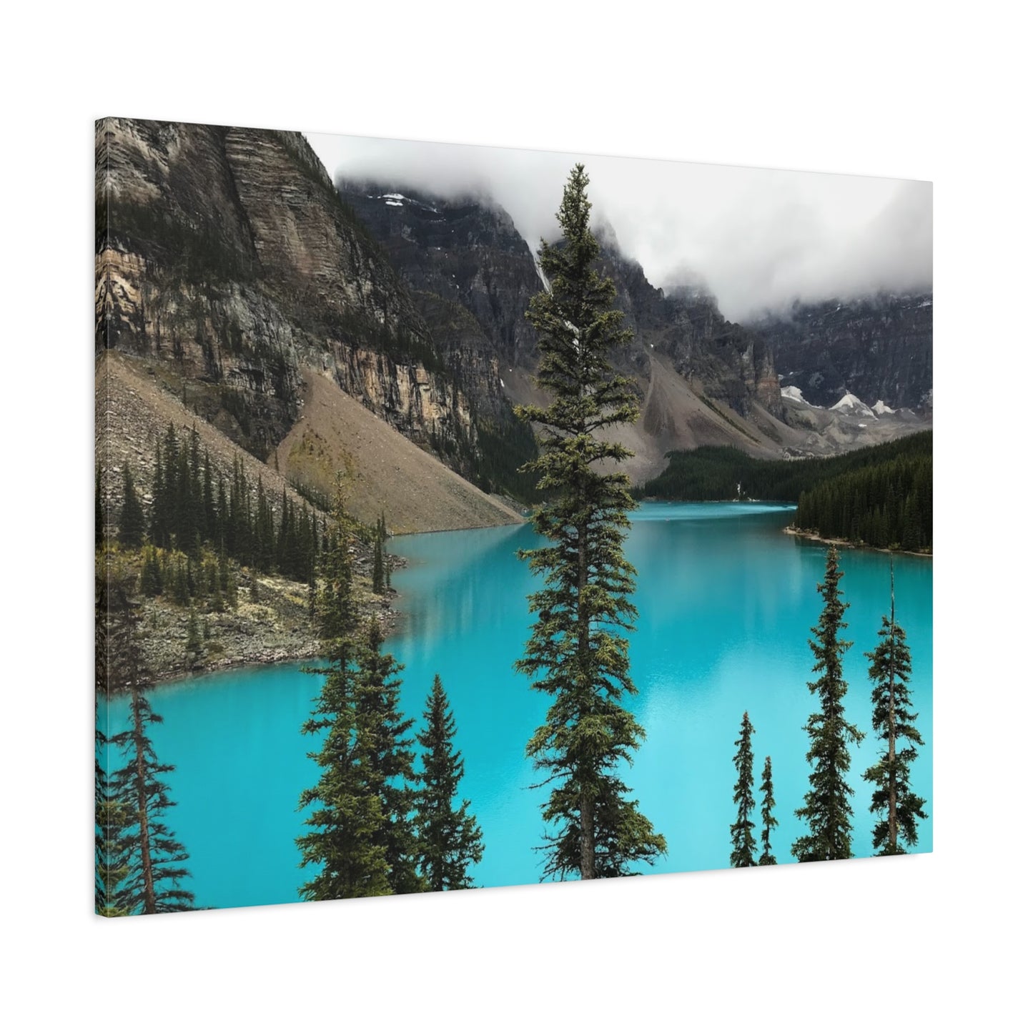 Scenic Landscape Canvas Wall Art - Tranquil Mountain Lake Decor