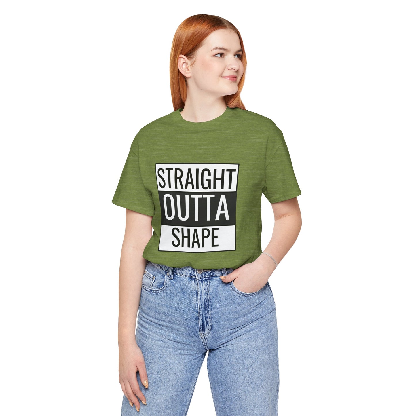 Straight Outta Shape Unisex Tee - Funny Workout T-Shirt for Fitness Enthusiasts