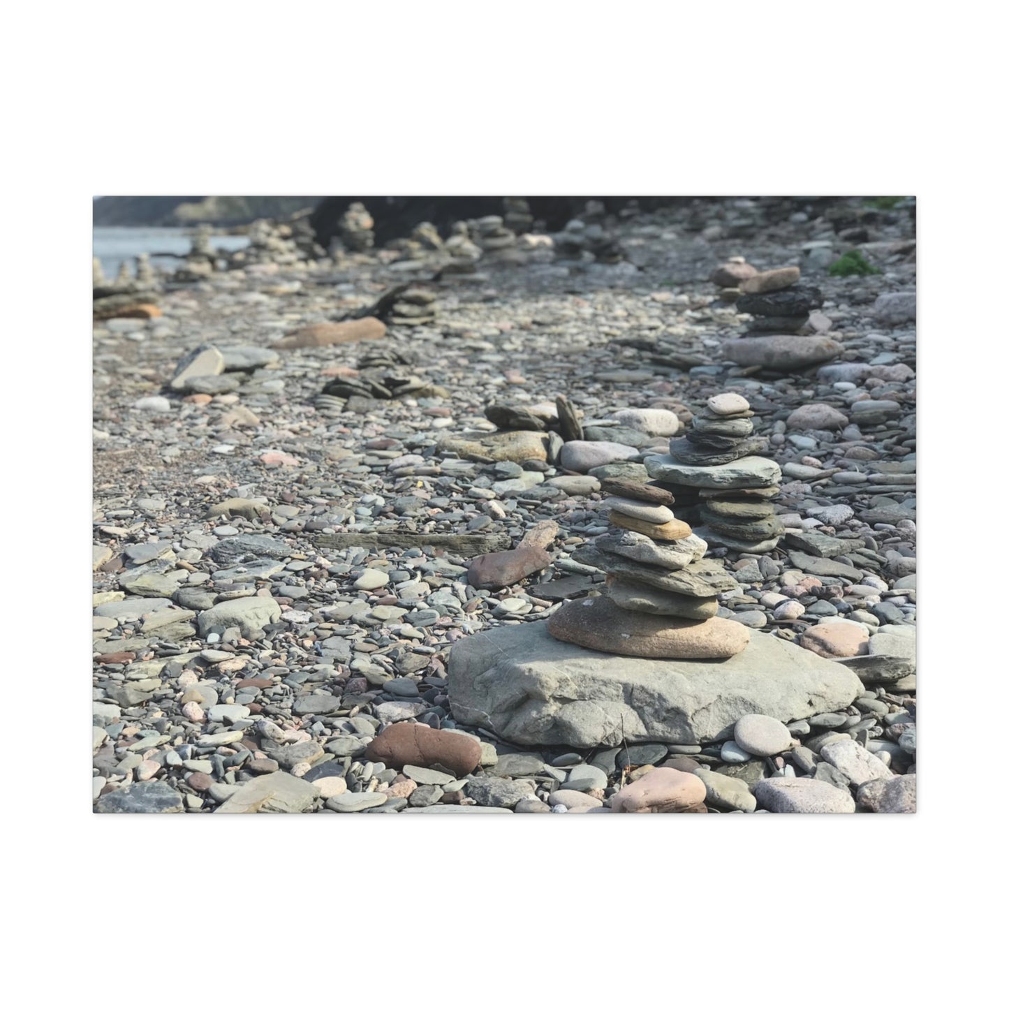 Serene Rock Balancing Canvas Art - 1.25" Matte Stretched Wall Décor