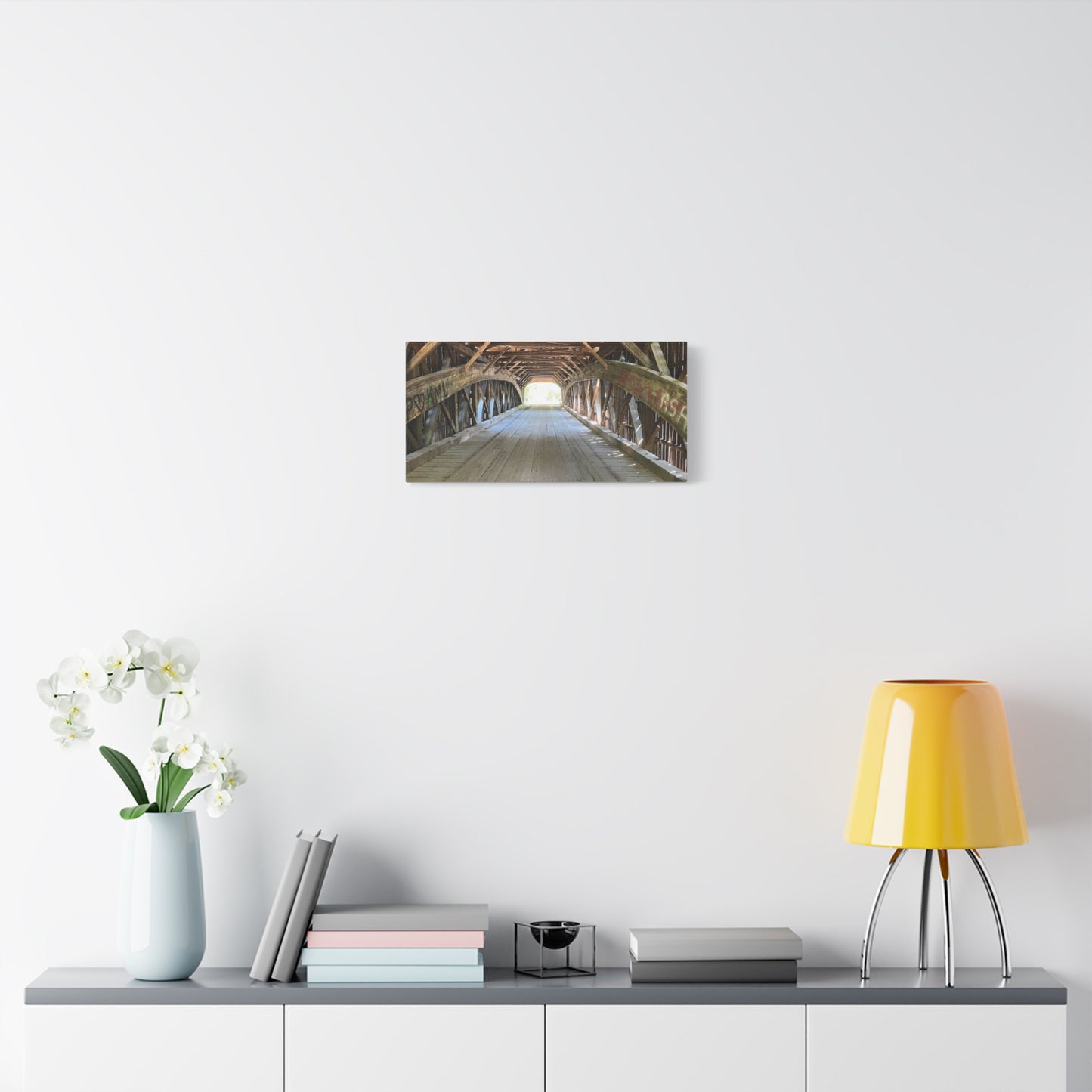 Rustic Wooden Bridge Canvas Print - Stretched Wall Art for Home Decor