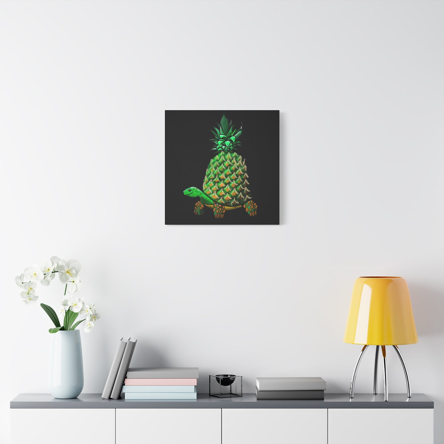 Tropical Turtle Canvas Art - Fun Pineapple Design for Home Décor