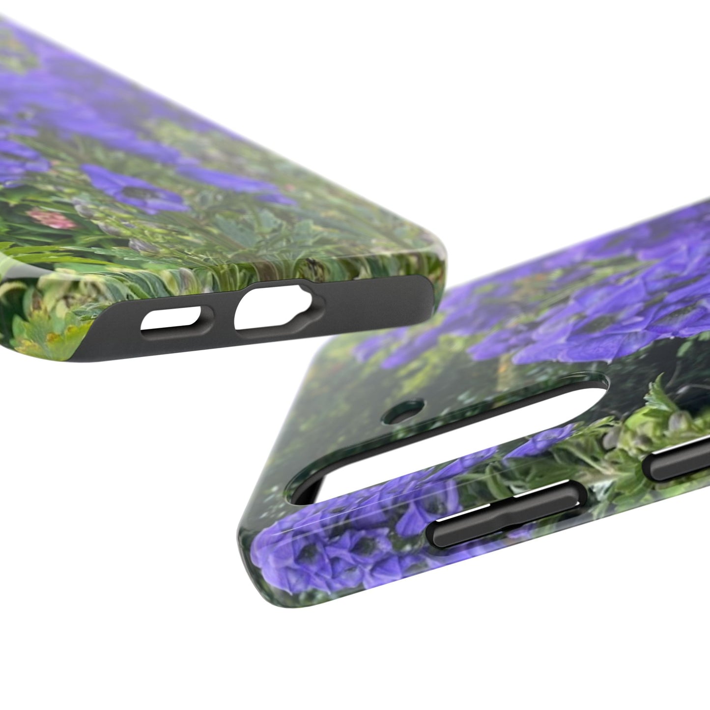 Elegant Floral Tough Phone Case - Purple Aconite Design
