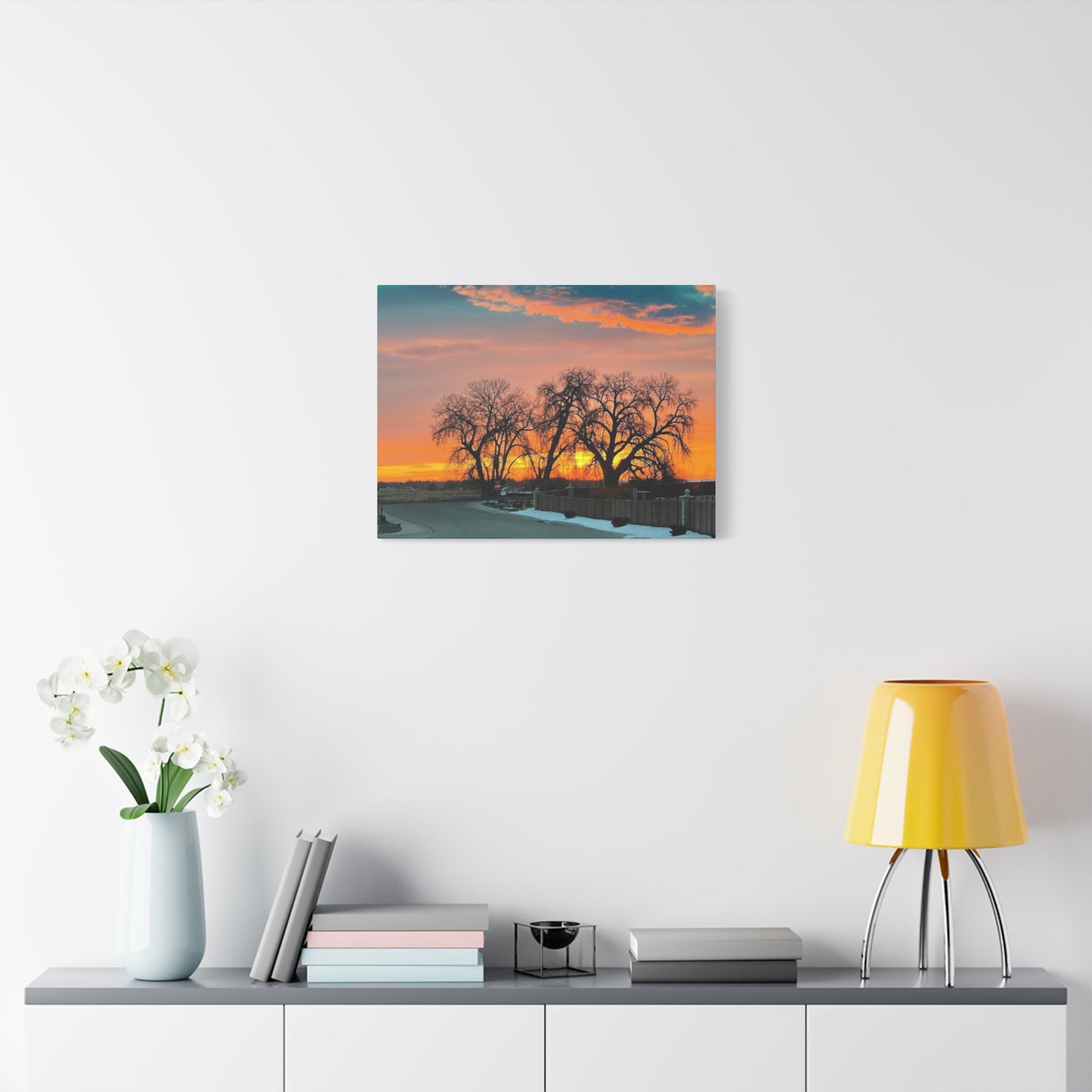 Serene Sunrise Matte Canvas Wall Art – 1.25" Stretched Landscape