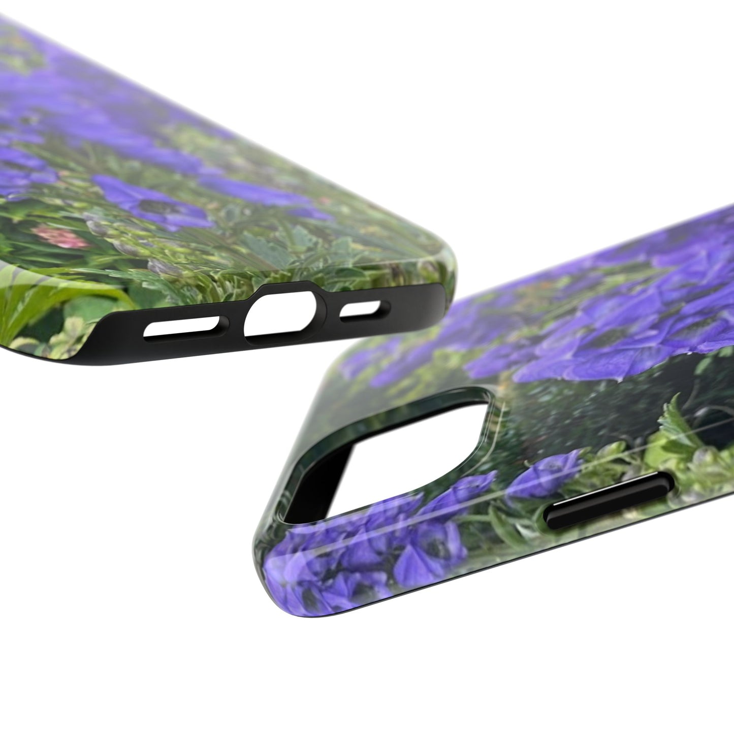 Elegant Floral Tough Phone Case - Purple Aconite Design