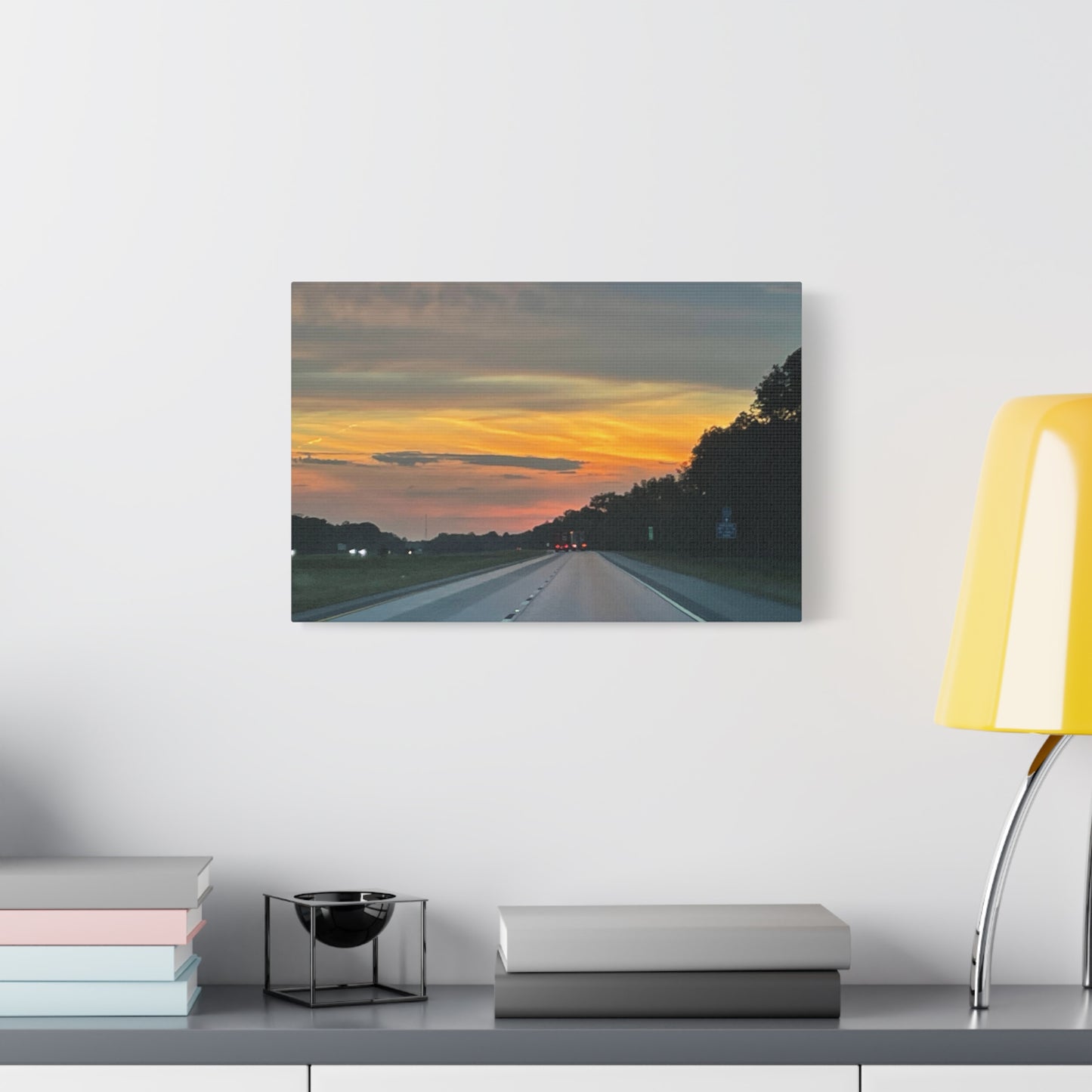 Sunset Roadway Canvas Print - Matte Stretched Artwork