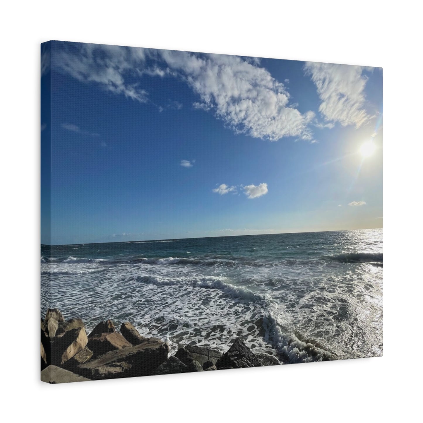 Ocean Waves Stretched Canvas Art - Serene Coastal Home Decor