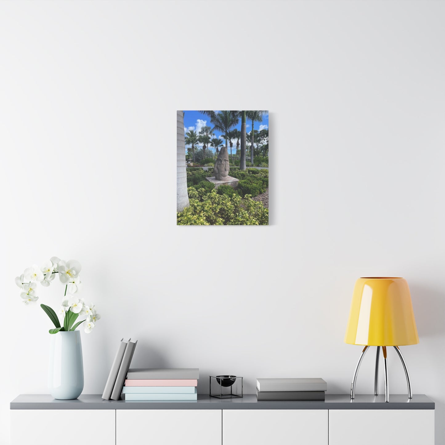 Nature-Inspired Stretched Canvas Art - Tranquil Garden Sculpture