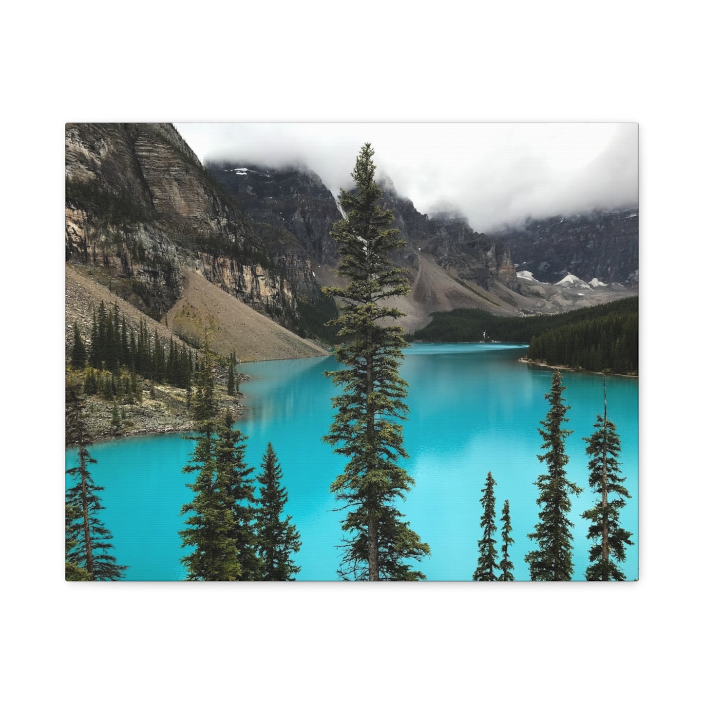 Scenic Landscape Canvas Wall Art - Tranquil Mountain Lake Decor
