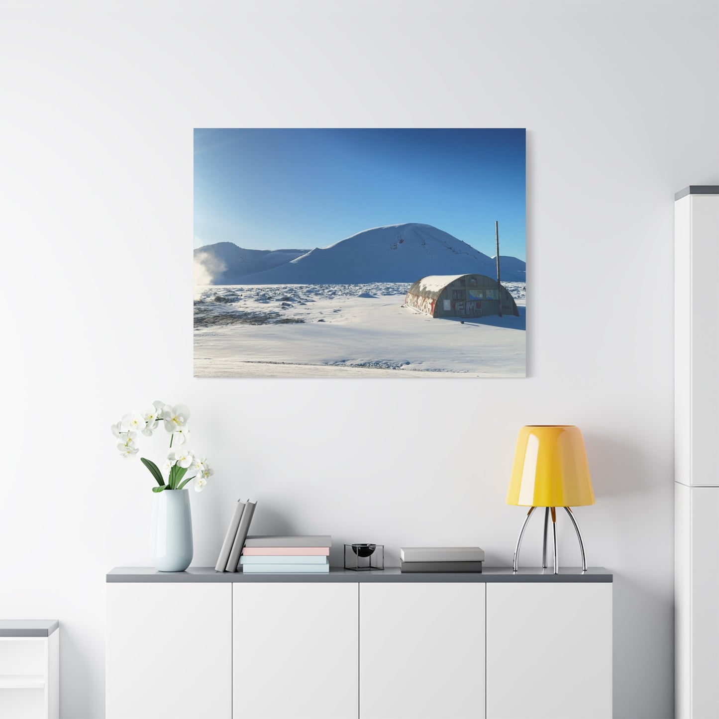 Snow-Covered Landscape Canvas Art - Stretched Matte Print