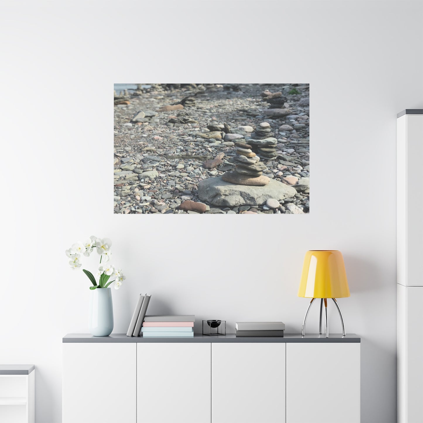 Serene Rock Balancing Canvas Art - 1.25" Matte Stretched Wall Décor