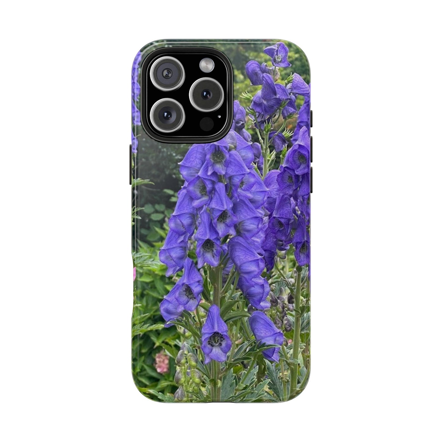 Elegant Floral Tough Phone Case - Purple Aconite Design