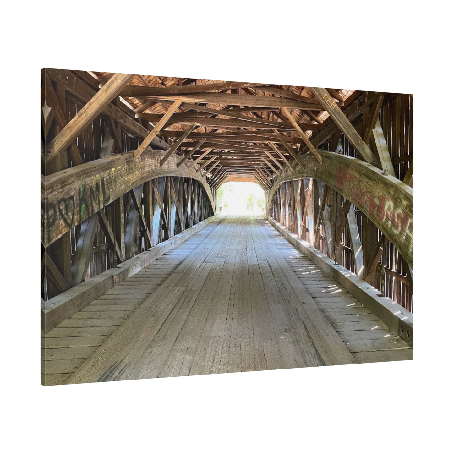 Rustic Wooden Bridge Canvas Print - Stretched Wall Art for Home Decor