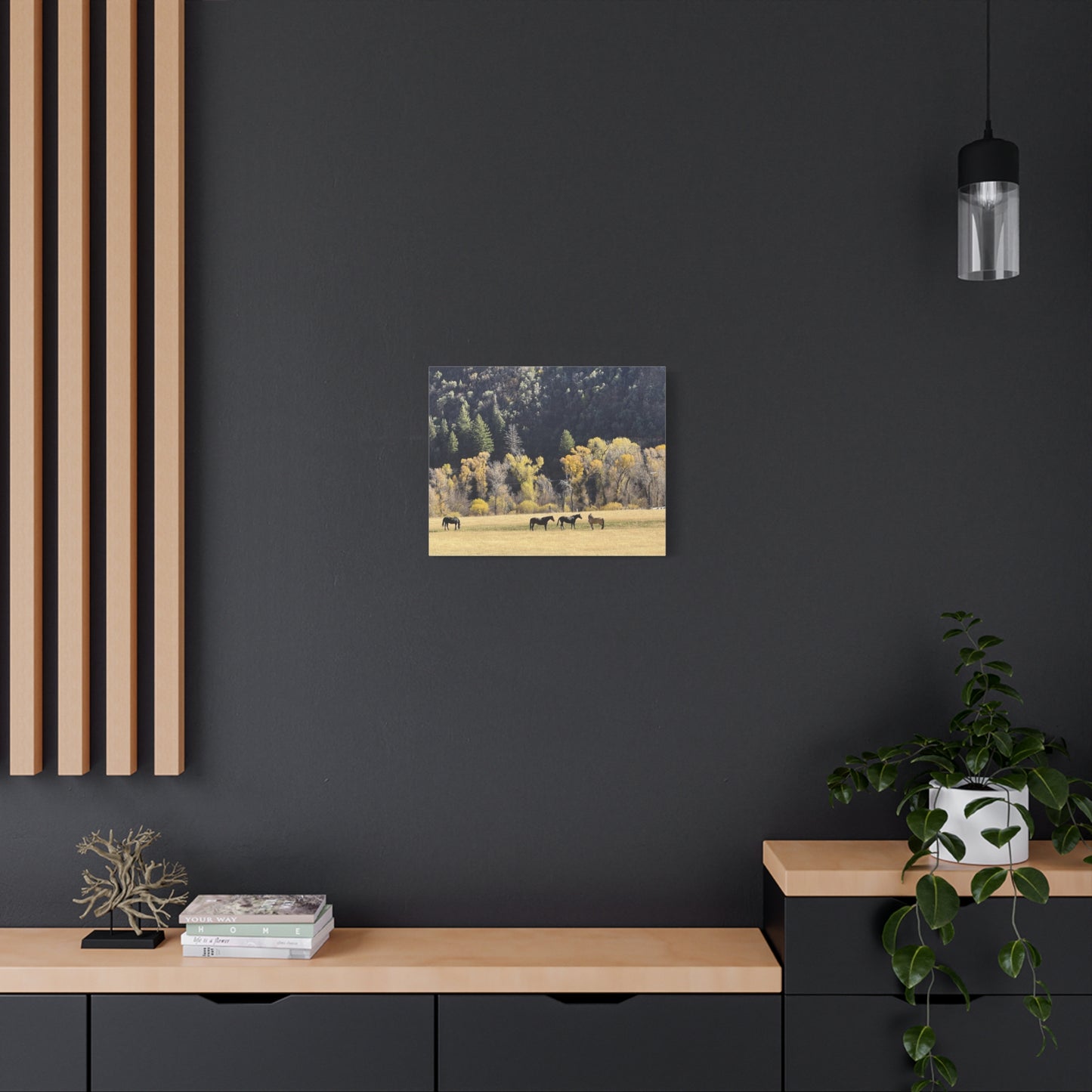 Scenic Horse Canvas Print - Rustic Wall Art for Nature Lovers