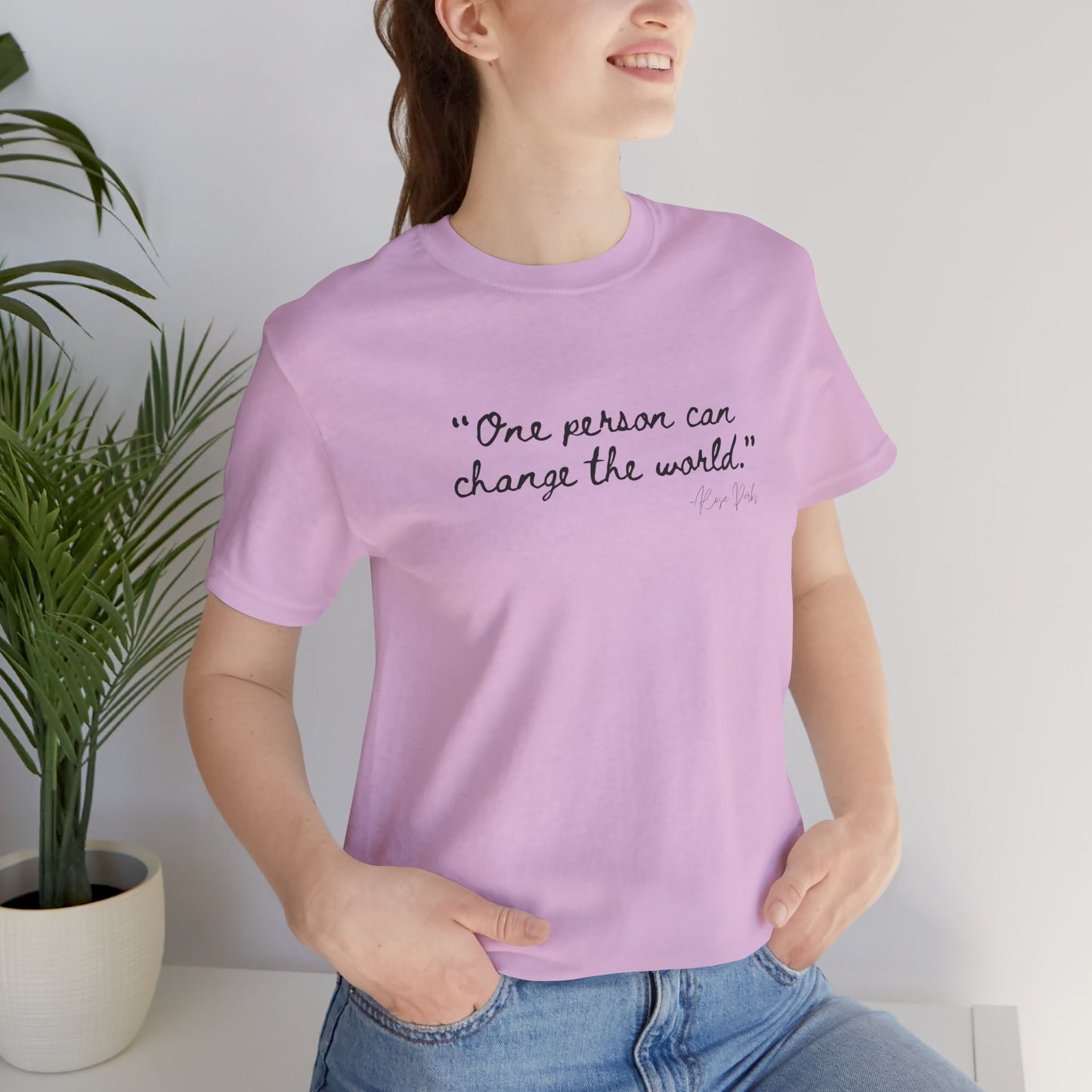 Rosa Parks Inspirational Quote Tee - "One Person Can Change The World" Unisex Jersey Short Sleeve Shirt