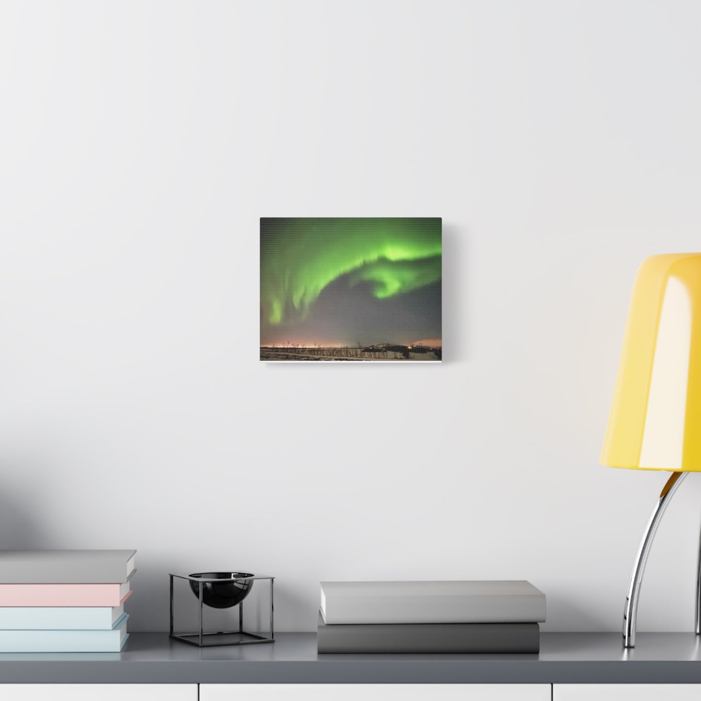 Aurora Borealis Canvas Art - Stunning Green Northern Lights Wall Decor Iceland