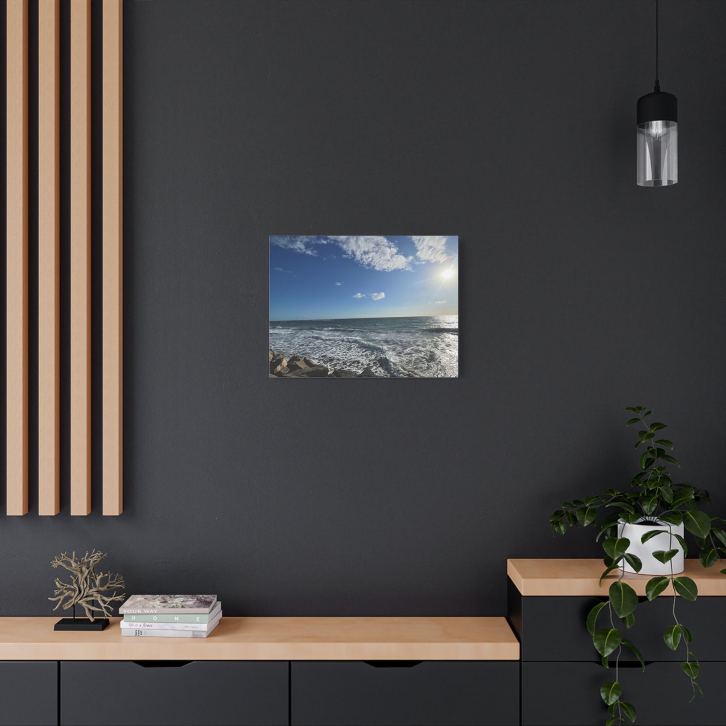 Ocean Waves Stretched Canvas Art - Serene Coastal Home Decor