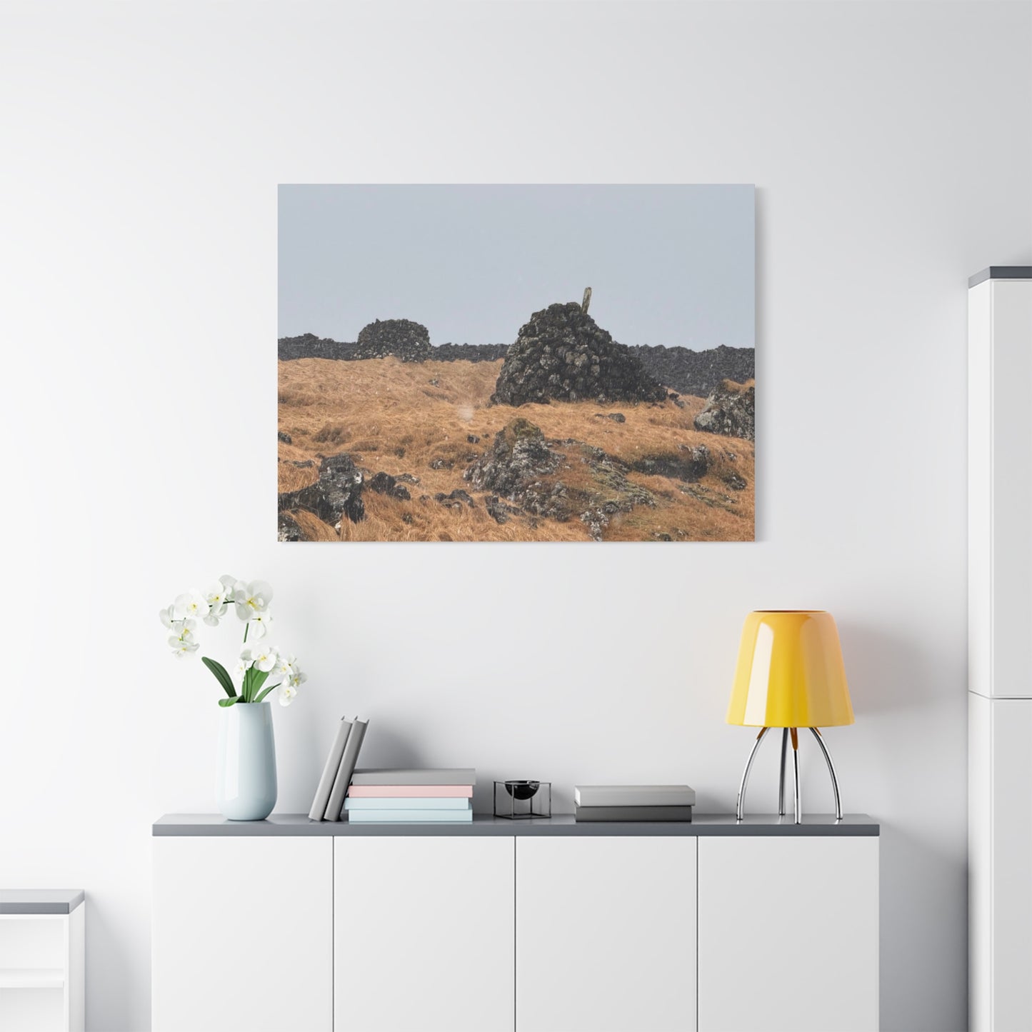 Nature-Inspired Stretched Canvas Art - Tranquil Rock Formation