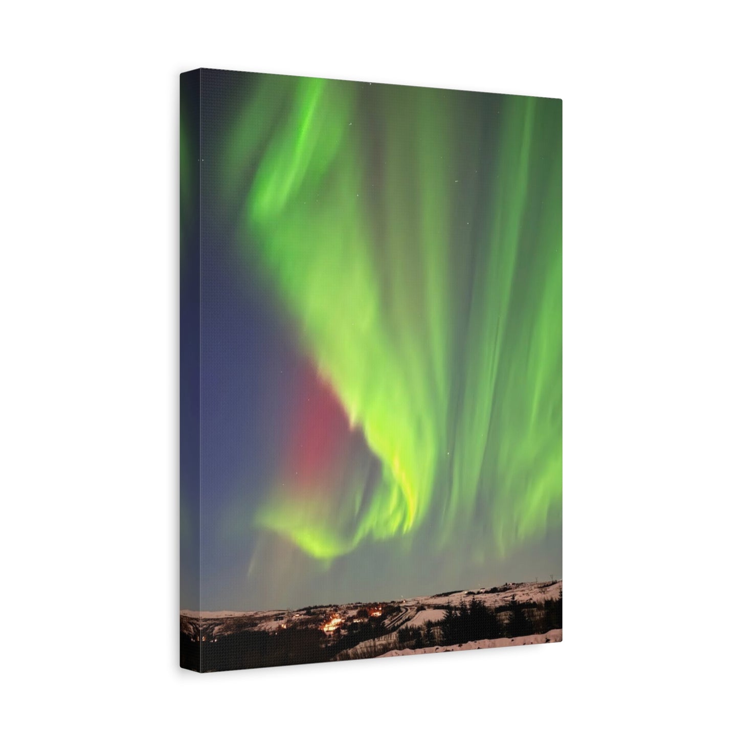 Aurora Borealis Canvas Art - Stunning Northern Lights Stretched Wall Decor Iceland